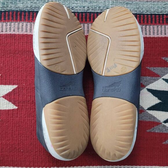 Dansko Reba Vintage Nappa Leather Slip On Shoe Sz 37‎ 6.5-7 Navy Blue Comfort - Picture 7 of 7